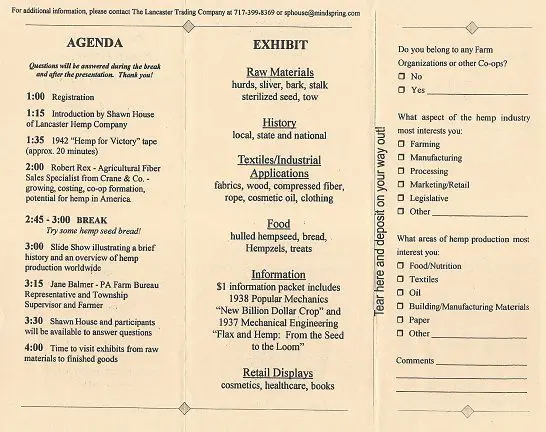 Front page of handout for attendees, activities and speakers