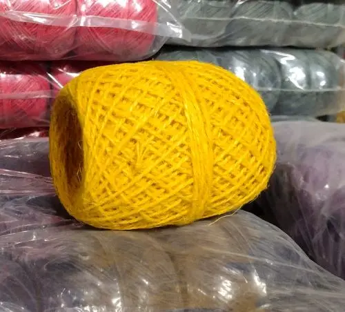 Hemp yarn, unpolished yellow or blue colors available